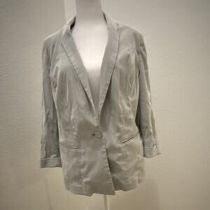 Lane Bryant Women's Plus Size 22 Light Gray Single-Breasted Blazer Long Sleeve